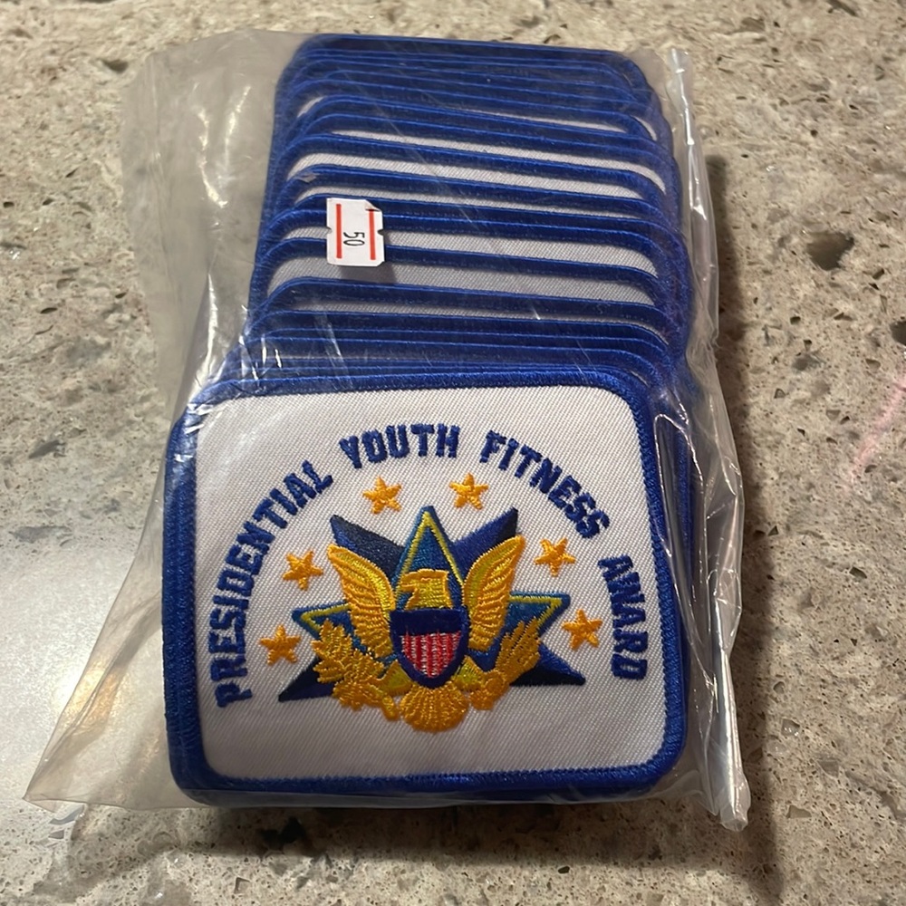 Bag of 50, NEW, presidential youth fitness award patches